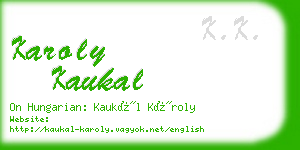 karoly kaukal business card